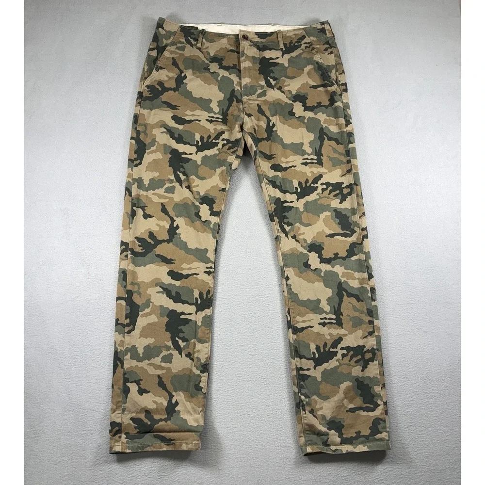 Levi's Pants Mens 34x32 Green Camo Chino 55688 Cotton Straight Casual Army